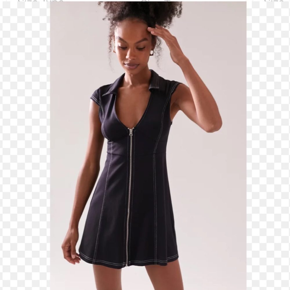Urban Outfitters Amal Zip-Front Mini Dress